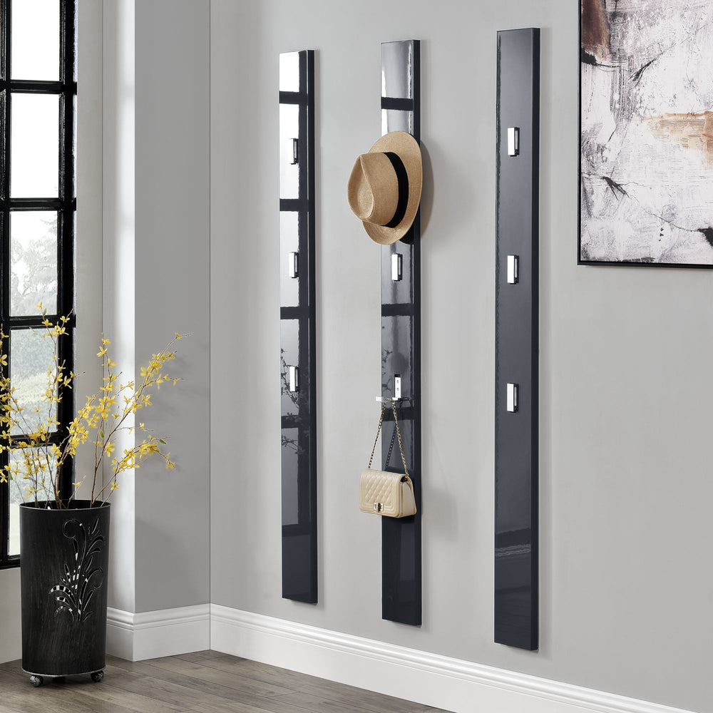 Wandgarderobe Hansnes mit 3 Klapphaken 165 cm versch. Farben [en.casa] - premiumXL