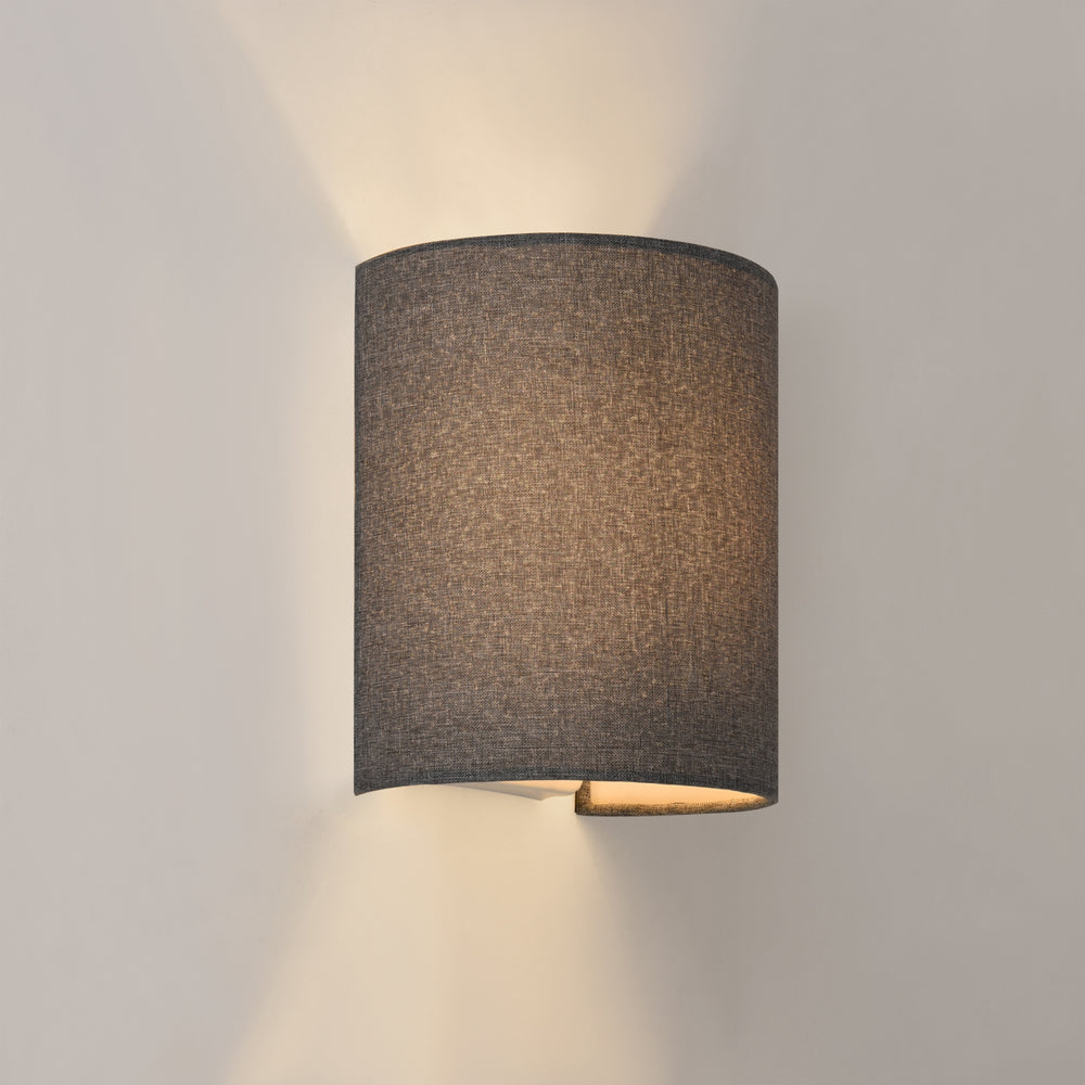 Wandleuchte Brüssel 1x E27 Halbrund 20 x 17,5 x 13 cm aus Leinen lux.pro - premiumXL