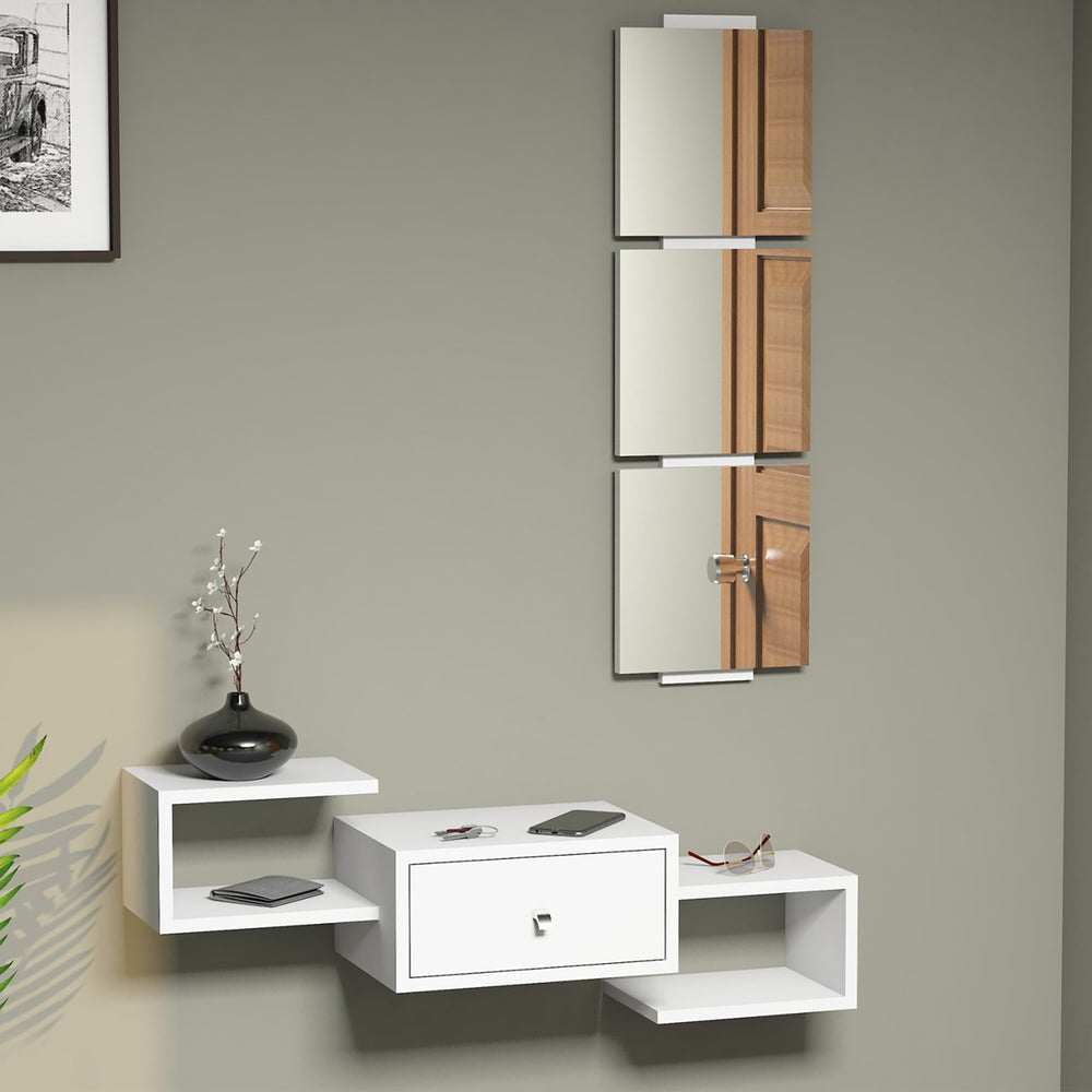 Półka ścienna z lustrem Brædstrup 36 x 100 x 30 cm w różnych kolorach [en.casa]