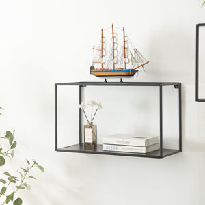 Półka ścienna Notodden czarna stal [en.casa] - premiumXL