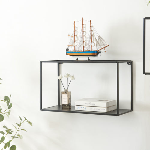 Półka ścienna Notodden czarna stal [en.casa] - premiumXL