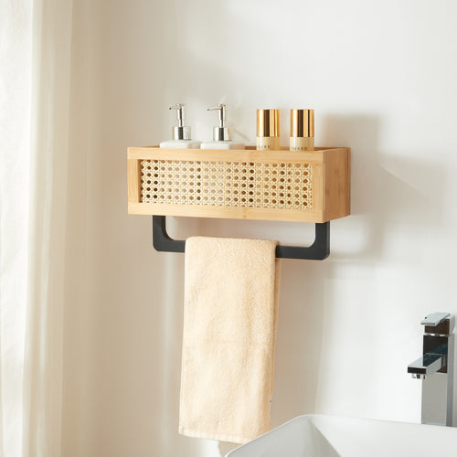 Wandregal Tervola 36x13x19 cm Bambus Rattanoptik [en.casa] - premiumXL