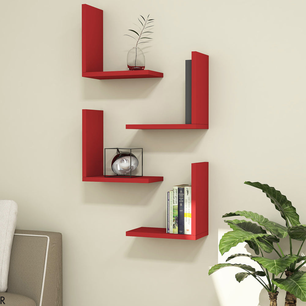 Półka ścienna Broby w zestawie 4 sztuk 30 x 30 x 16 cm w różnych kolorach [en.casa] - premiumXL