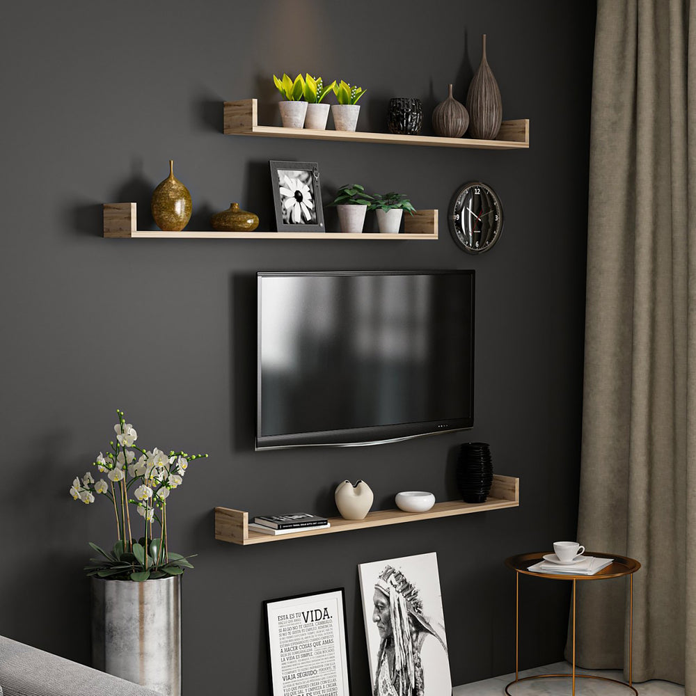 Zestaw półek ściennych Arden 10 x 120 x 15 cm w różnych kolorach [en.casa]