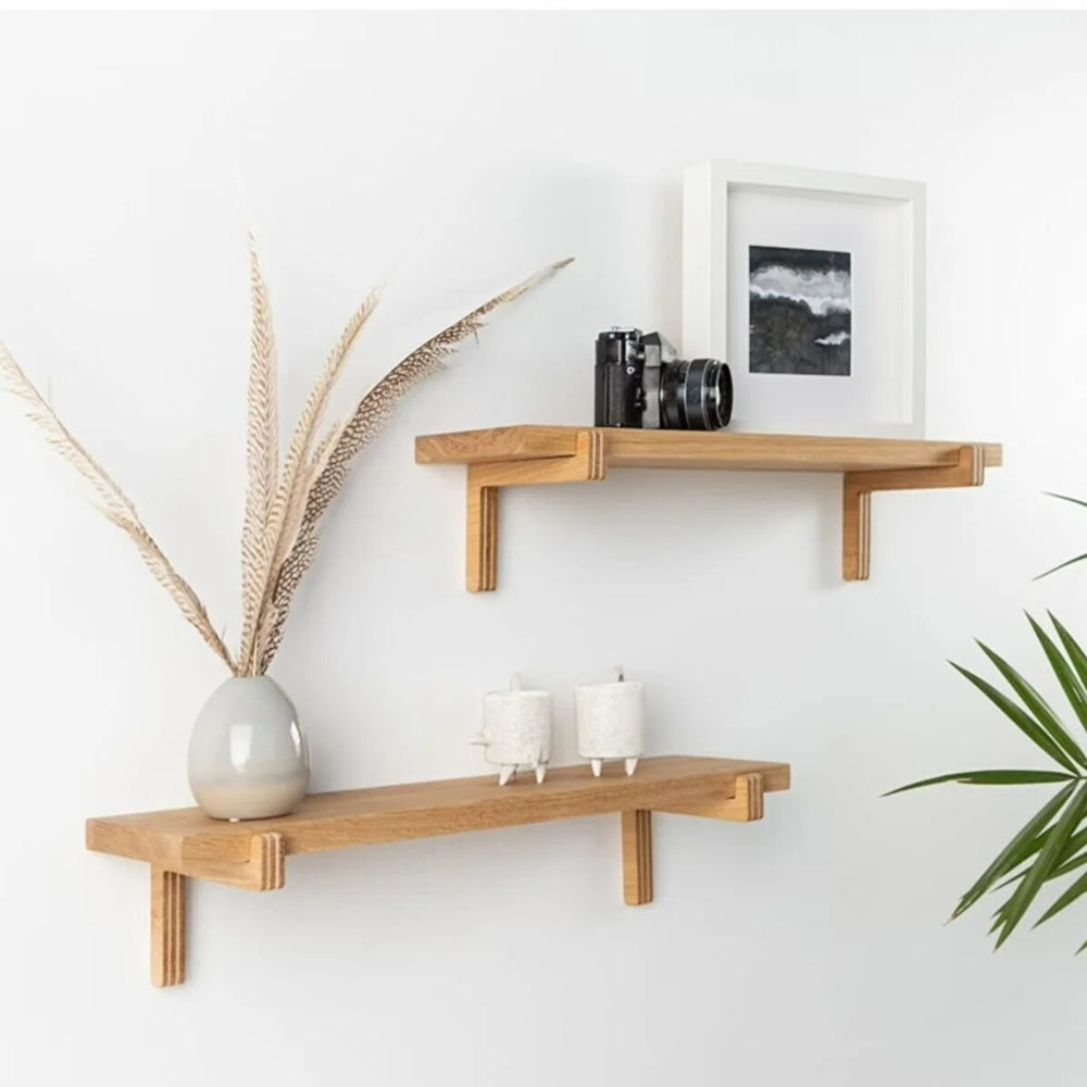 Półka ścienna Rødby zestaw 2 55x15x12 cm buk [en.casa]