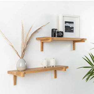 Półka ścienna Rødby zestaw 2 55x15x12 cm buk [en.casa]