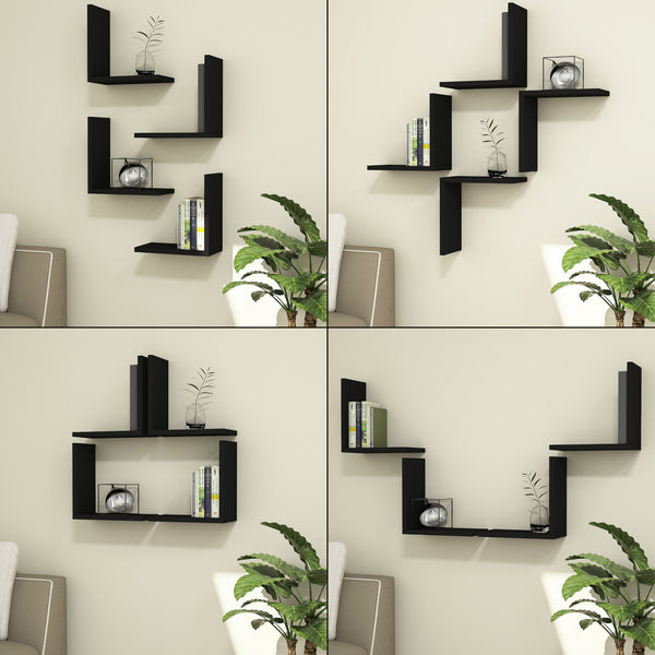 Półka ścienna Broby w zestawie 4 półek o wymiarach 30 x 30 x 16 cm w różnych kolorach. kolory [en.casa]