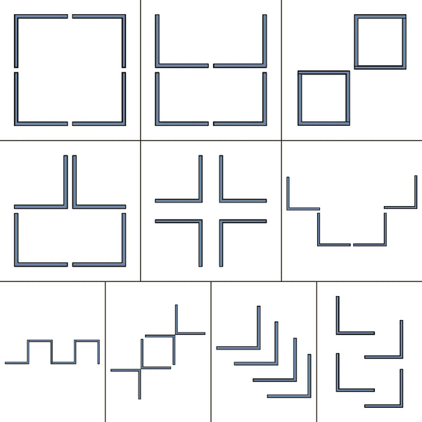 Półka ścienna Broby w zestawie 4 półek o wymiarach 30 x 30 x 16 cm w różnych kolorach. kolory [en.casa]