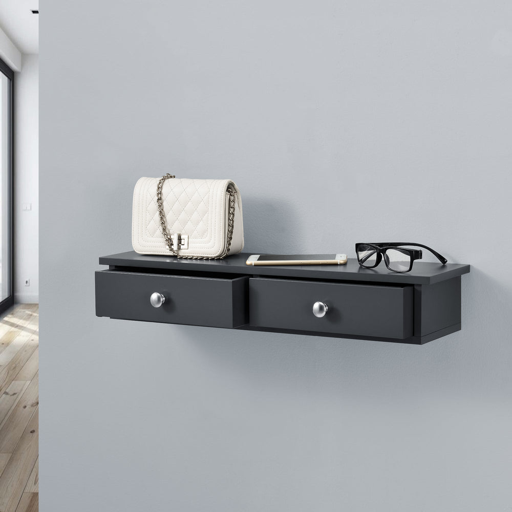 Półka ścienna Geeste 60x15x10 cm z 2 szufladami [en.casa] - premiumXL