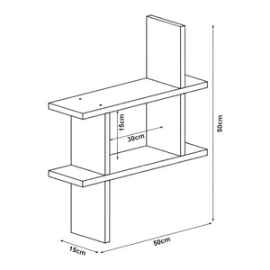 Półka ścienna Halden 50x15x50 cm [en.casa]