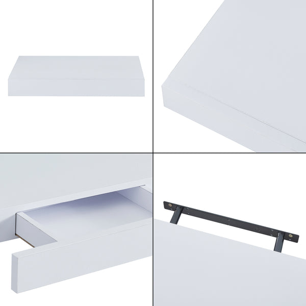 Półka ścienna Hyvinkää z szufladą [en.casa]