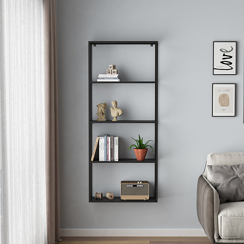 Wandregal Jämijärvi Schwarz, matt [en.casa] - premiumXL