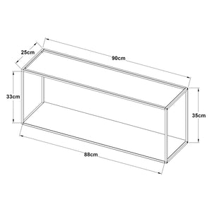 Półka ścienna Notodden czarna stal [en.casa]