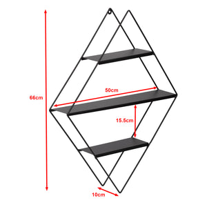 Półka ścienna Rougsø metalowa czarna w różnych rozmiarach [en.casa]