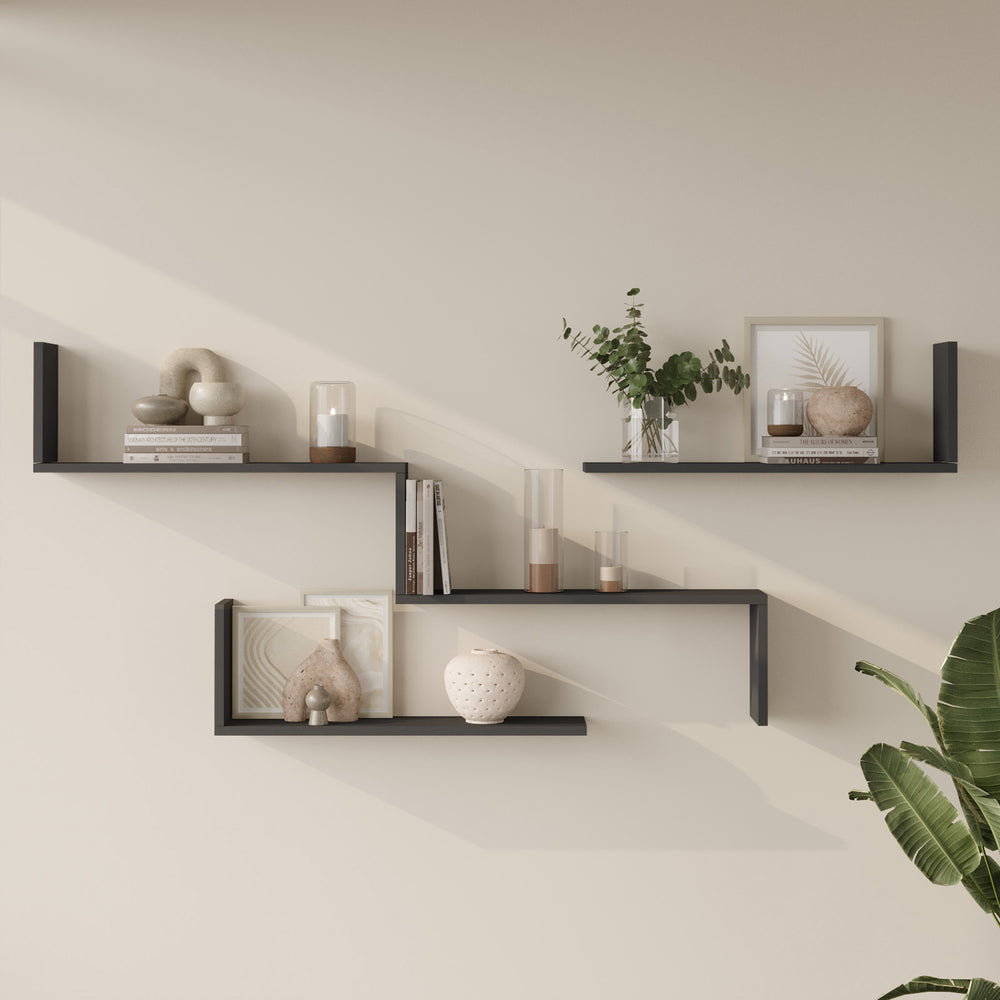 3-częściowy zestaw półek ściennych Vepinshul [en.casa]