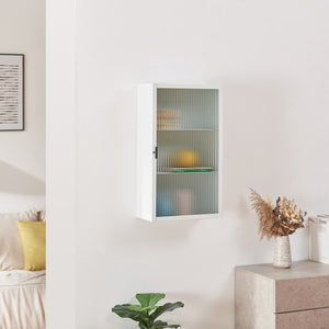 Szafka wisząca Zundert z drzwiami ze szkła żebrowanego 60x35x15 cm stal [en.casa]
