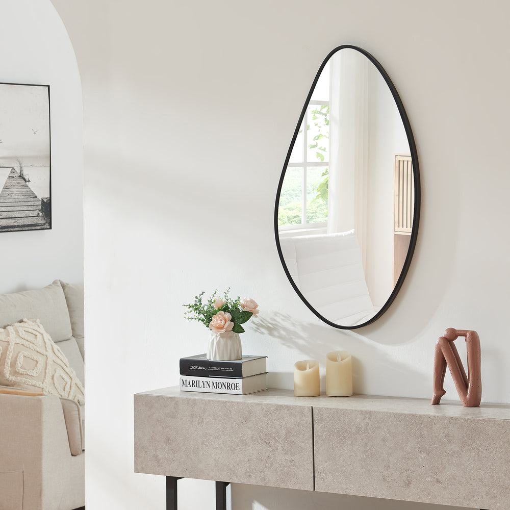 Wandspiegel Orland 82x46 cm Schwarz [en.casa] - premiumXL