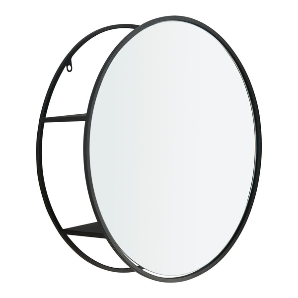 Lustro ścienne Sunne z półką czarne w różnych wzorach wzory [en.casa]