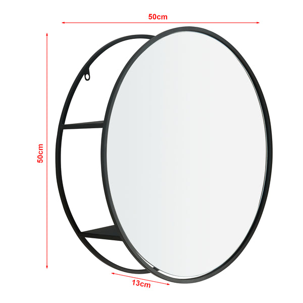 Lustro ścienne Sunne z półką czarne w różnych wzorach wzory [en.casa]