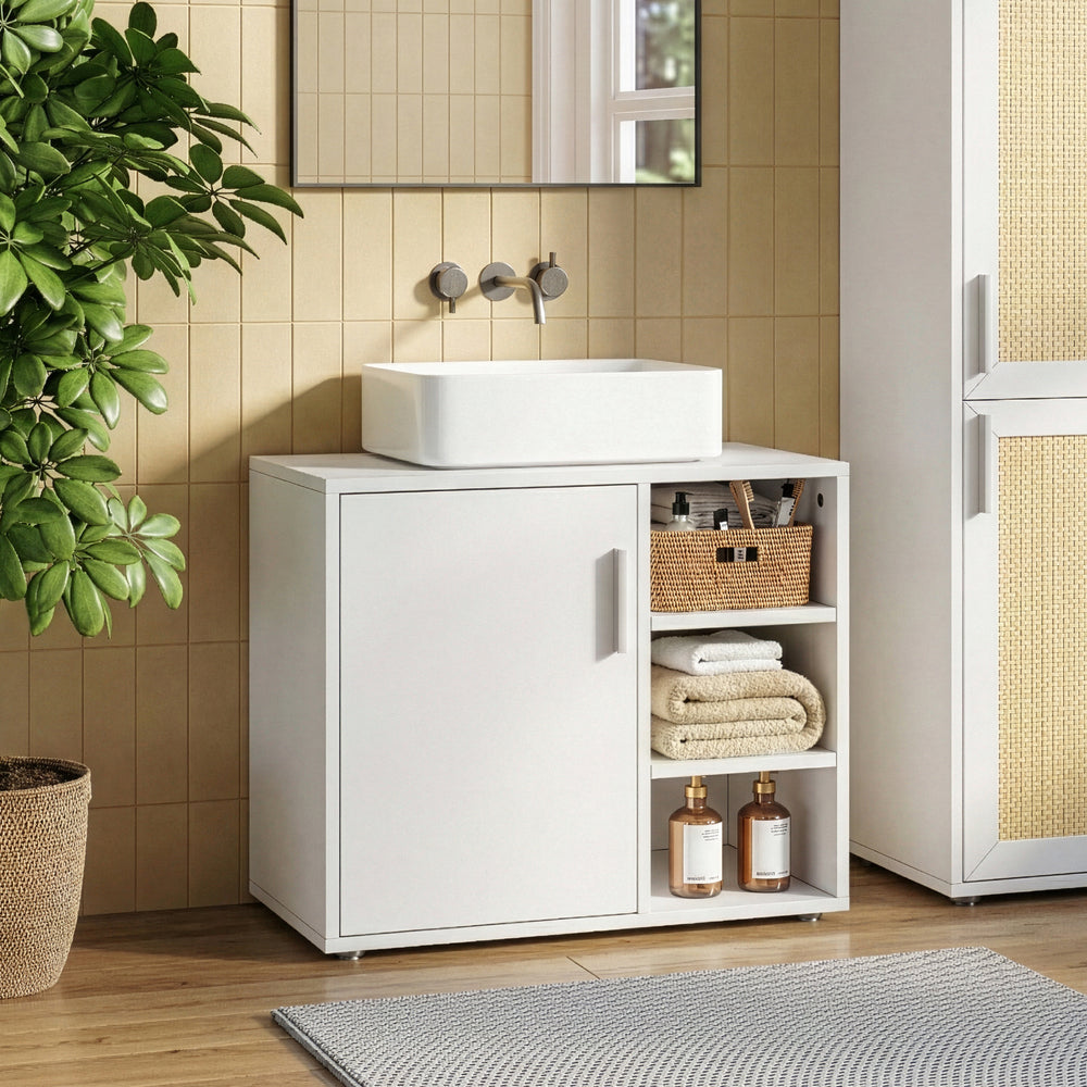 Szafka pod umywalkę Kulaik 51x60x32 cm Biała [en.casa]
