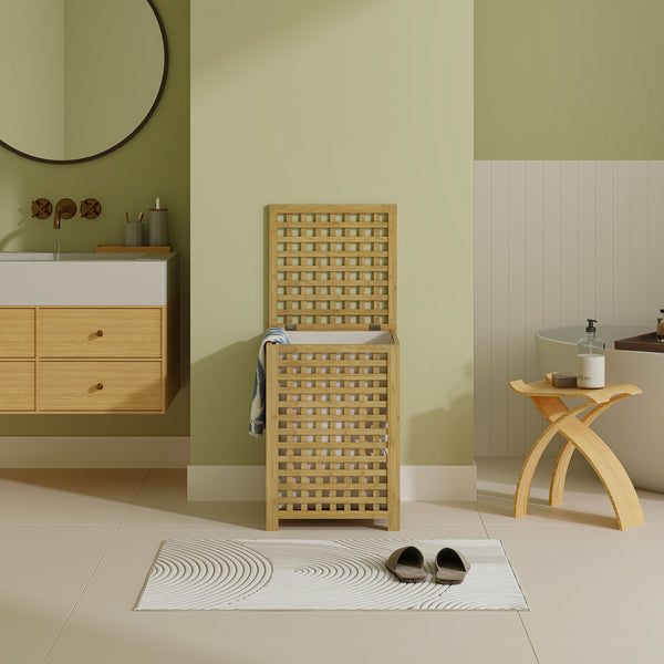 Kosz na pranie Jystiand bambus naturalny [en.casa]