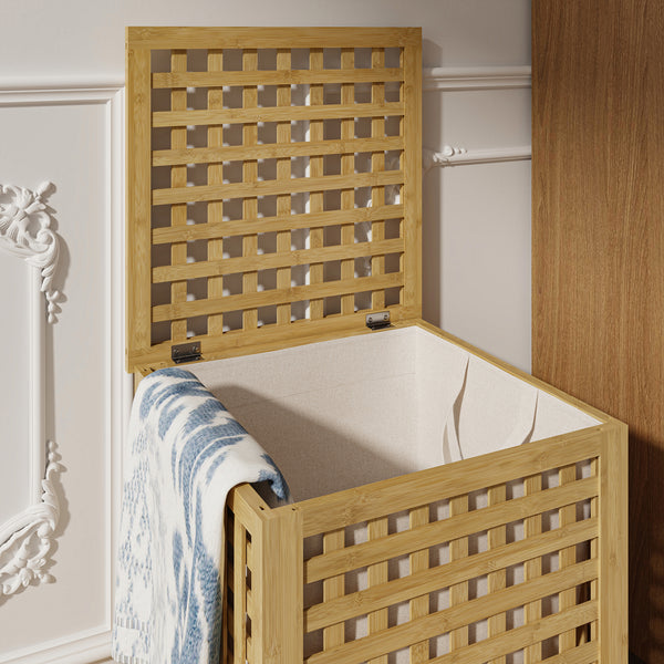 Kosz na pranie Jystiand bambus naturalny [en.casa]