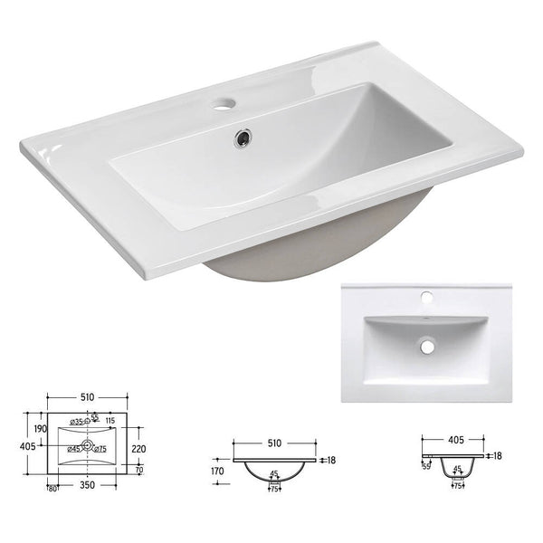 Umywalka Skelbolu z drzwiami o wyglądzie dębu [en.casa]