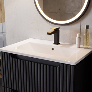 Czarna umywalka Skelbolu [en.casa]