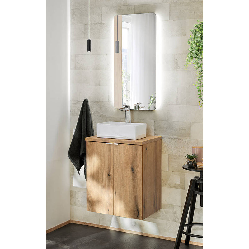 Szkic wymiarowy Blat umywalkowy Newport [en.casa]