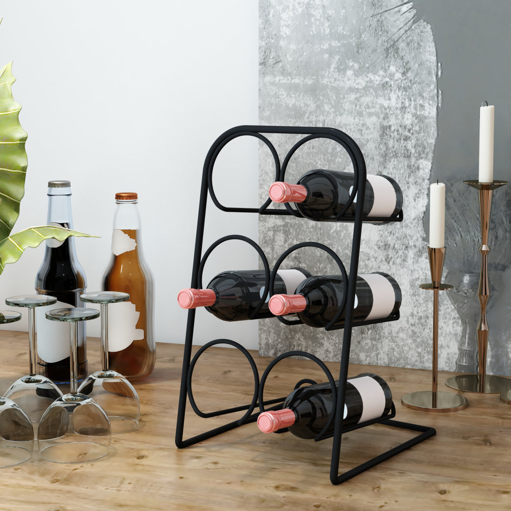 Stojak na wino Bergnicourt na 6 butelek [en.casa]