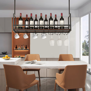 Stojak na wino z uchwytem na kieliszki Borejle [en.casa]