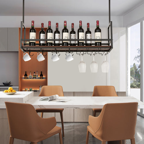 Stojak na wino z uchwytem na kieliszki Borejle [en.casa]