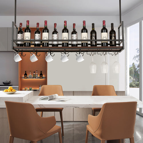 Stojak na wino z uchwytem na kieliszki Borejle [en.casa]