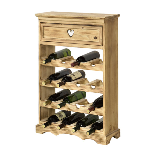 Stojak na wino Mosel 86x55x22 cm na 16 butelek z szufladą en.casa