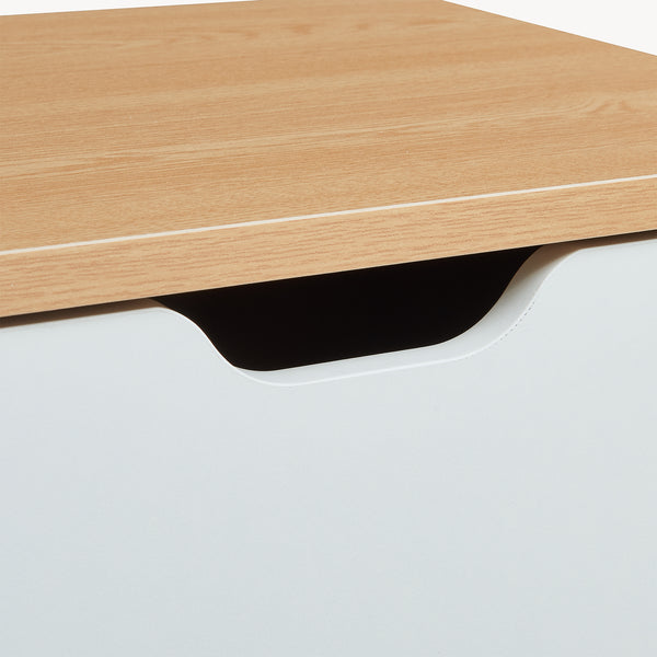 Stolik nocny Bordkak z szufladami, dąb optyczny/biały [en.casa]