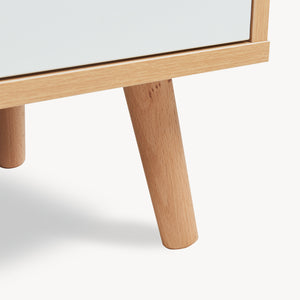 Stolik nocny Bordkak z szufladami, dąb optyczny/biały [en.casa]