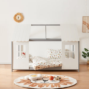 Półotwarte łóżko dziecięce Tostedt z materacem [en.casa]
