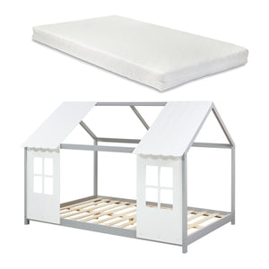 Półotwarte łóżko dziecięce Tostedt z materacem [en.casa]