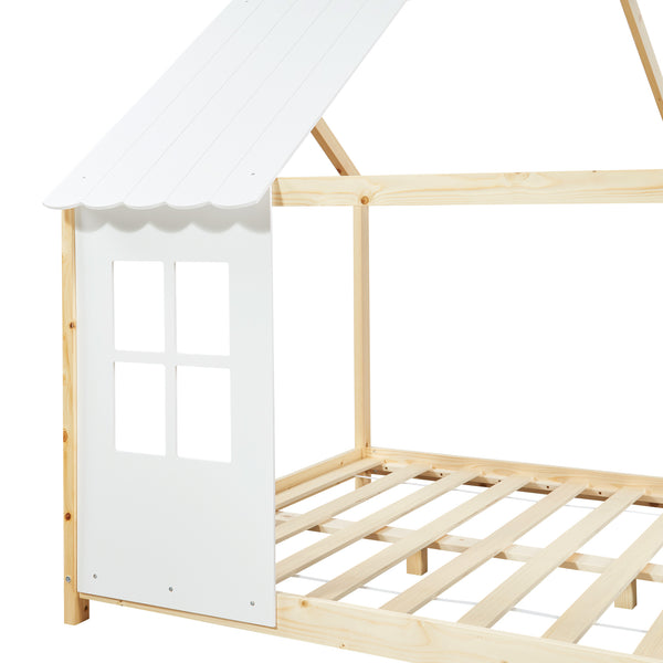 Półotwarte łóżko dziecięce Tostedt z materacem [en.casa]