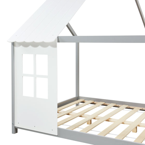 Półotwarte łóżko dziecięce Tostedt z materacem [en.casa]