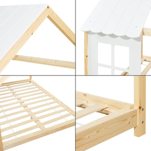 Półotwarte łóżko dziecięce Tostedt z materacem [en.casa]