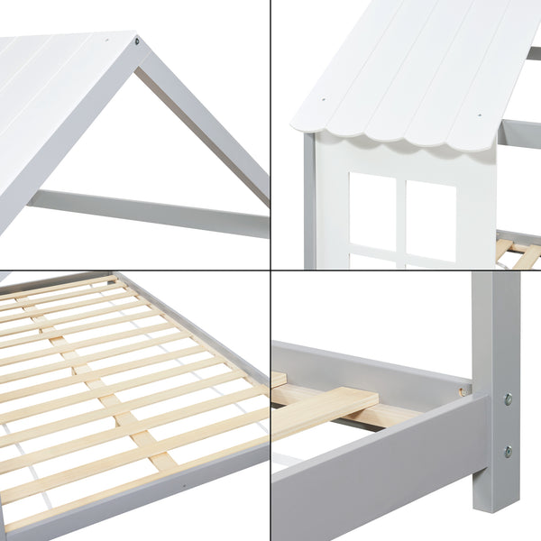 Półotwarte łóżko dziecięce Tostedt z materacem [en.casa]