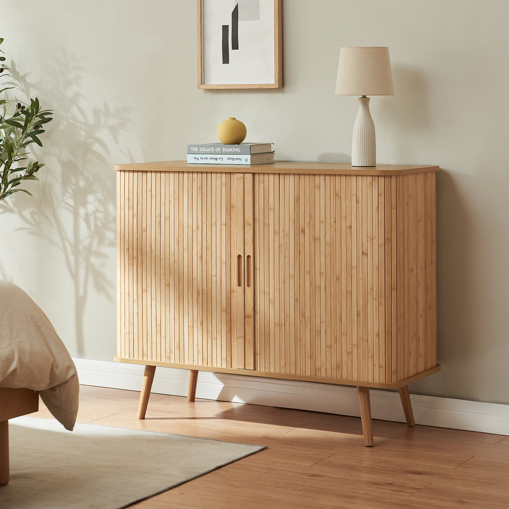 Szafka boczna Nordkapp 100x40x80 cm bambus [en.casa]