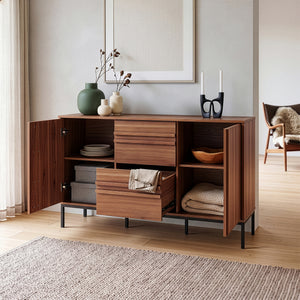 Kredens Kilmandar 150x40x79 cm w optyce orzecha włoskiego [en.casa]