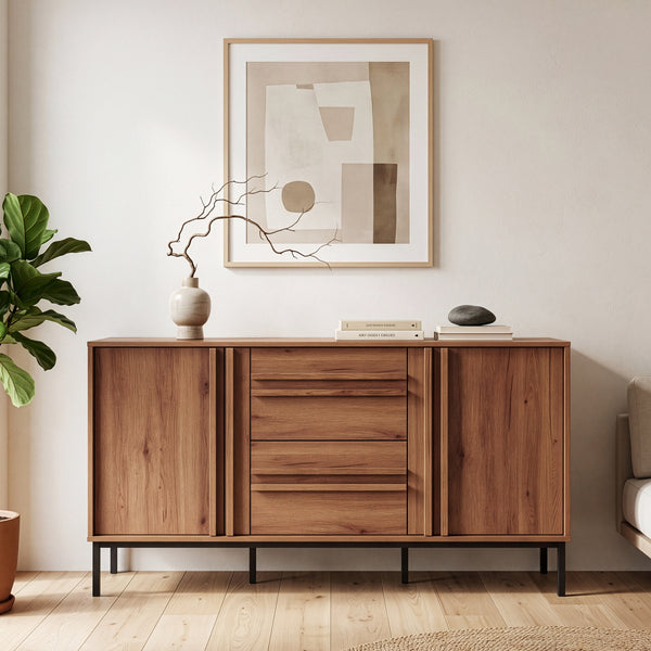 Kredens Kilmandar 150x40x79 cm w optyce orzecha włoskiego [en.casa]