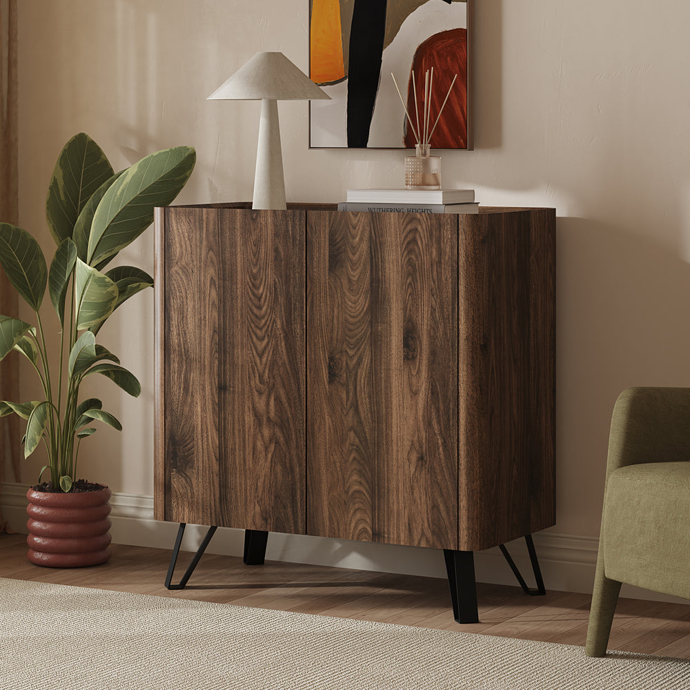 Komoda Trorlon 83x80x40 cm w optyce orzecha/trawertynu [en.casa]