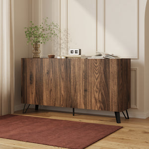 Sideboard Trorlon 160x40x83 cm orzech włoski/trawertyn [en.casa]