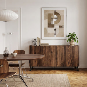 Sideboard Trorlon 160x40x83 cm orzech włoski/trawertyn [en.casa]