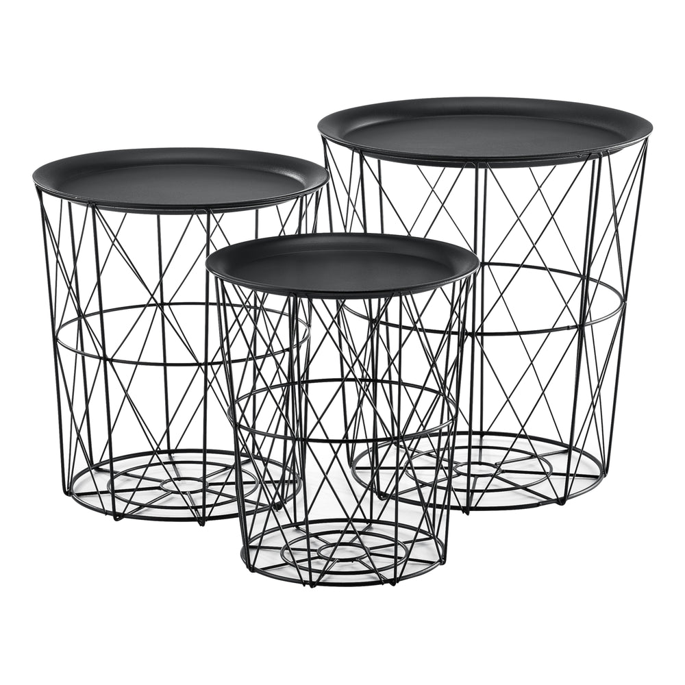 Zestaw 3 metalowych stolików pomocniczych Worcester en.casa - premiumXL