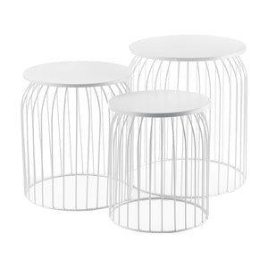 3-częściowy zestaw metalowych koszyków stolik boczny Amherst w różnych kolorach en.casa